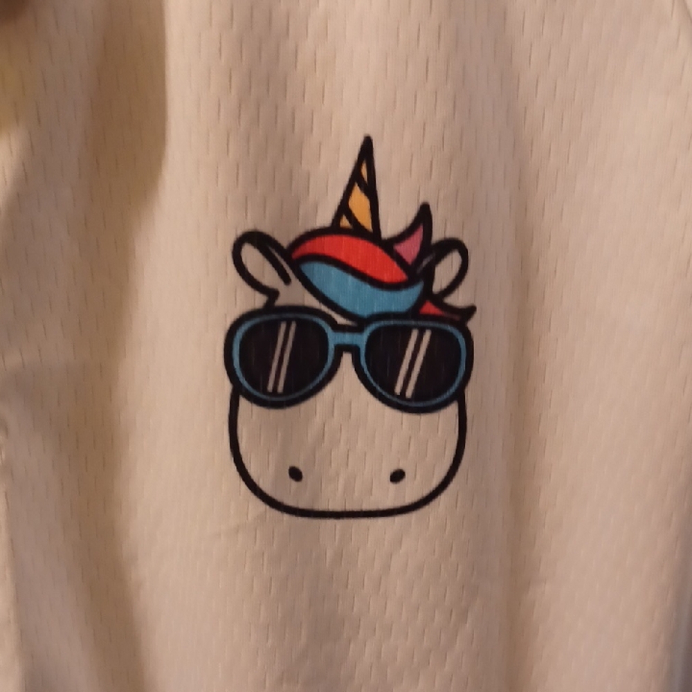 Biycle Booth Unicorn Cycling Jersey - White, Blue, Yellow - Picture 6 of 11